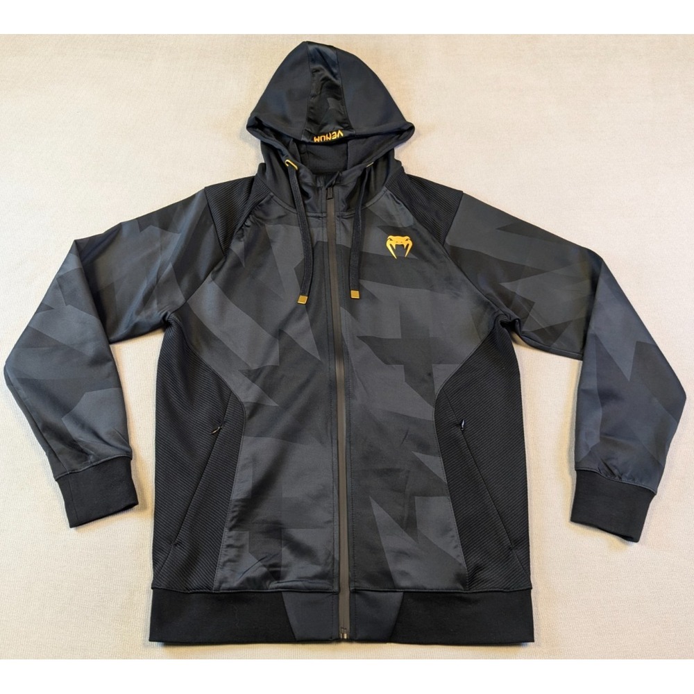 Venum Hoodie Mens Large Black Jacket Performance MMA UFC Full Zip Training